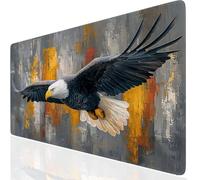 Grand Tapis de Souris Rapace, Sous Main Bureau Etendu avec Bords Surpiqués, Tapis de Souris Gaming Noir Haute Précision et Vitesse, Imperméable Base Anti-Dérapage Protection Bureau pour Maison FR-9132