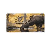 Grand tapis de souris rustique avec imprimé cerf des bois, tapis de bureau imperméable, pour ordinateur portable, pour l'école, le bureau, la maison, 30,5 x 61 cm