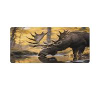 Grand tapis de souris rustique avec imprimé cerf des bois, tapis de bureau imperméable, tapis de clavier d'ordinateur portable pour l'école, le bureau, la maison, 40,6 x 91,4 cm