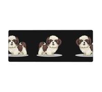 Grand tapis de souris Shih Tzu imprimé chien 30 x 80 cm - Tapis de bureau de jeu, protection étendue pour bureau à domicile, ordinateur