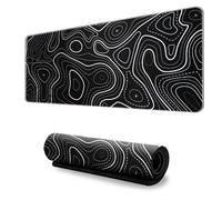 Grand tapis de souris - Tapis de bureau avec motif topographique Black M