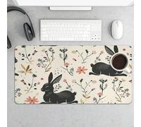 Grand tapis de souris, tapis de bureau imperméable à motif de lapin pour clavier et souris, base en caoutchouc antidérapant, tapis de souris de jeu, pour bureau et maison, 30 x 60 cm