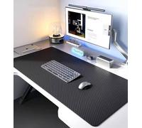 Grand tapis de souris texturé en fibre de carbone noire, imperméable, pour ordinateur portable, pour écrire et jouer, résistant à l'usure, 100 x 40 cm