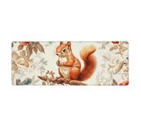Grand tapis de souris The Little Squirrel Is On The Branch avec base en caoutchouc antidérapant étendue avec bords cousus pour jeux vidéo, ordinateur de bureau 30 x 80 cm