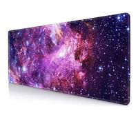 Grand tapis de souris univers galaxie spatiale fantastique, paillettes étoilées, portable, base en caoutchouc antidérapant, tapis de souris XL pour tapis de bureau