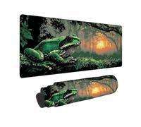 Grand Tapis de Souris Vert Tapis de Souris Gaming XXL Accessoires Bureau, Clavier Mousepad Grenouille avec Base Antidérapante et Bords Cousus pour Ordinateur, Cadeau Homme 600 x300 x 3MM -2510G22