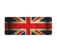 Grand tapis de souris vintage imprimé drapeau britannique 30 x 80 cm - Tapis de bureau de jeu, protection étendue pour bureau à domicile, ordinateur