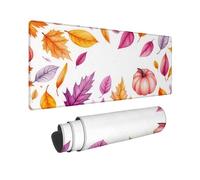 Grand Tapis de Souris XXL 800x400 mm, Tapis de Souris Gamer Blanc Motif Bords Surpiqués Design, Imperméable Mouse Pad avec Base en Caoutchouc Antidérapant Surface, Accessoire Bureau Decor, Gaming C-49