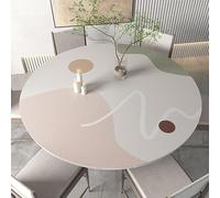 Grand tapis de table rond en cuir synthétique imperméable de 129,5 cm pour salle à manger et table basse, facile à nettoyer, décoration d'intérieur, élégant et durable, parfait pour n'importe quelle