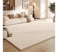 Grand tapis décoratif doux et pelucheux pour salon et chambre à coucher - Épais - Idéal pour armoire, décoration d'intérieur - Crème - 200 x 300 cm