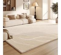 Grand tapis décoratif en peluche épaisse doux et confortable pour salon et chambre à coucher - Idéal pour garde-robe et décoration d'intérieur - Crème - 180 x 280 cm