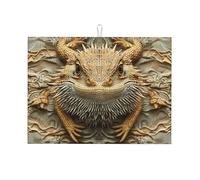 Grand tapis d'égouttage en microfibre réutilisable et lavable pour accessoire de cuisine Motif crapaud qui se mélange avec le fond mural 45,7 x 61 cm