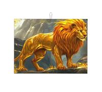 Grand tapis d'égouttage réutilisable et lavable en microfibre The Golden Lion is 45,7 x 61 cm