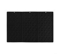 Grand tapis d'égouttoir à vaisselle en silicone résistant à la chaleur antidérapant pliable avec stries pour vaisselle, casseroles, tasses, gris