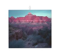 Grand tapis d'égouttoir à vaisselle pour comptoir de cuisine - Super absorbant - En microfibre - Antidérapant - Pour éviers et cafetières - 46 x 41 cm