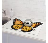 Grand tapis d'égouttoir à vaisselle pour comptoir de cuisine super absorbant en microfibre Motif papillon monarque 61 x 46 cm