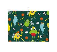 Grand tapis d'égouttoir pour comptoir de cuisine - Tapis de séchage à vaisselle en microfibre absorbante pour comptoir de cuisine, sport Monster 45,7 x 61 cm avec boucle de suspension