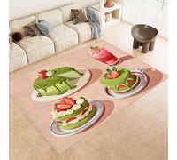 Grand Tapis Desserts 160x230 cm Carpet Jus Aliments 3D Imprimé Motif Cachemire Tapis de Cuisine AntidéRapant et Lavable Idéal pour Chambre Adulte Cuisine Exterieur Bureau (9 Tailles Disponibles)