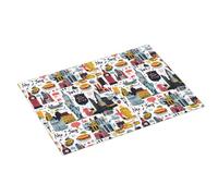 Grand tapis égouttoir pour comptoir de cuisine - Tapis antidérapant avec boucle de suspension - Motif scène de rue de New York - En microfibre absorbante - 45,7 x 61 cm