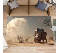 Grand tapis éléphant pour salon, chambre à coucher, motif désert, 160 x 230 cm, surréalisme, pour chambre d'enfant, bureau, salle de jeux