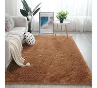 Grand tapis en peluche douce et confortable pour chambre à coucher, salon et salle à manger - Design moderne et confortable - Kaki - 80 x 200 cm