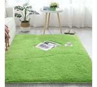Grand tapis en peluche doux et moelleux pour salon, chambre à coucher, salle à manger, design moderne (160 x 230 cm, vert fruit)