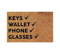 Grand tapis en velours cristal pour porte d'entrée, tapis imprimé en anglais absorbant pour salle de bain, superposition en velours cristal, épais et absorbant (A, taille unique)