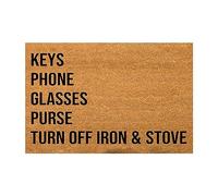 Grand tapis en velours cristal pour porte d'entrée, tapis imprimé en anglais absorbant pour salle de bain, superposition en velours cristal, épais et absorbant (B, taille unique)