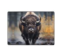 Grand tapis imprimé bison d'Amérique du Nord - 203,2 x 147,3 cm - En flanelle - Pour chambre à coucher, bureau, salle de bain