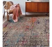 Grand tapis lavable pour salon, accessoires de décoration d'intérieur, décoration de sol, 200 x 250 cm, bleu turquoise, fuchsia, marron, abstrait, marron, 200 x 250 cm