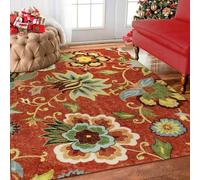 Grand tapis lavable pour salon, décoration d'intérieur, accessoires de décoration de sol, rouge, jaune, vert, multicolore, 200 x 250 cm