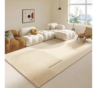 Grand tapis moderne à rayures pour salon et chambre à coucher avec envers antidérapant - Couverture complète du sol (2 - 160 x 230 cm) - Parfait pour canapé et table basse