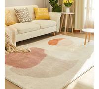 Grand tapis moderne lavable pour chambre à coucher et salon - Grand tapis rectangulaire en fausse laine élégante pour entrée (motif A 180 x 240 cm)