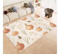 Grand Tapis Oignon 140x200 cm Carpet Nourriture Abeille 3D Imprimé Motif Cachemire Tapis de Cuisine AntidéRapant et Lavable Idéal pour Chambre Adulte Cuisine Exterieur Bureau (9 Tailles Disponibles)