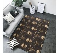 Grand tapis pour salon, tapis de style pirate à imprimé tête de mort pour chambre à coucher, doux, lavable, antidérapant, pour salle à manger, chambre d'enfant, bureau 203,2 x 147,3 cm
