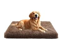 Grand tapis rectangulaire lavable pour chien, lit chaud pour chien, matelas antidérapant apaisant, coussin amovible pour animal de compagnie, tapis moelleux anti-anxiété pour chiot (100 x 60 x 10 cm