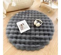 Grand tapis rond à poils courts et doux - Absorbe l'eau, antidérapant - Pour chambre à coucher, chambre d'enfant, salon - Gris foncé, 60 cm
