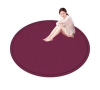 Grand tapis rond en velours de corail, tapis de jeu en mousse à mémoire de forme pour tatouage, yoga, chambre d'enfant, tapis de jeu antidérapant pour tout-petits et enfants (rouge, 140 cm)