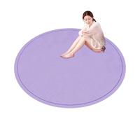 Grand tapis rond en velours de corail, tapis de jeu en mousse à mémoire de forme pour tatouage, yoga, chambre d'enfant, tapis de jeu antidérapant pour tout-petits et enfants (violet, 130 cm)