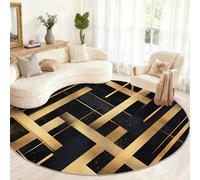 Grand Tapis Rond géométrique Moderne et Tendance pour Salon, Chambre à Coucher, Table à Manger, décoration d'intérieur - 210 cm