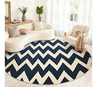 Grand Tapis Rond géométrique Moderne et Tendance pour Salon, Chambre à Coucher, Table à Manger, décoration d'intérieur - 210 cm