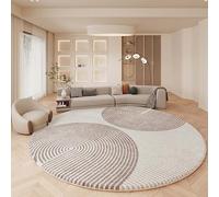 Grand tapis rond moelleux Wbeian pour salon, moderne, à poils denses, ne perd pas ses poils, absorbant l'eau, diamètre 140 cm