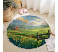 Grand tapis rond motif dessin animé graffiti, polices, salon, antidérapant, diamètre 180 cm, tapis coloré, tapis décoratif pour chambre à coucher, tapis de protection de sol