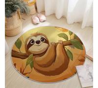 Grand tapis rond motif dessin animé graffiti, polices, salon, antidérapant, diamètre 180 cm, tapis coloré, tapis décoratif pour chambre à coucher, tapis de protection de sol