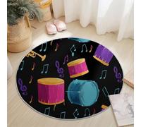 Grand tapis rond motif dessin animé graffiti, polices, salon, antidérapant, diamètre 180 cm, tapis coloré, tapis décoratif pour chambre à coucher, tapis de protection de sol