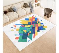 Grand Tapis Salon 120x180 cm Imitation Cachemire Antidérapant Motif GéOméTrie Lignes 3D Tapis Lavable en Machine ou Passer l'Aspirateur pour Chambre à Coucher Bureau (9 Tailles Disponibles)