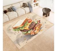 Grand Tapis Sandwichs 180x240 cm Carpet Alimentation 3D Imprimé Motif Cachemire Tapis de Cuisine AntidéRapant et Lavable Idéal pour Chambre Adulte Cuisine Exterieur Bureau (9 Tailles Disponibles)