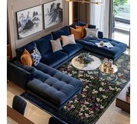 Grand tapis vintage pour salon, lavable en machine, tapis piler, doux, antidérapant, pour chambre à coucher, balcon, décoration d'intérieur, style pastoral, multicolore, vert, 200 x 250 cm