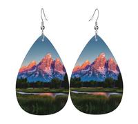 Grand Teton - Boucles d'oreilles en cuir pour femme - Motif parc national - Boucles d'oreilles tendance en cuir - Cadeau pour maman, épouse, fille