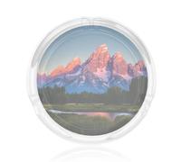 Grand Teton Cendrier rond en verre imprimé parc national pour décoration de salon, chambre à coucher, salle de réunion, accessoire fumeur